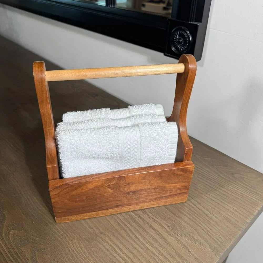 Small Wood Caddy Organizer – Rustic & Versatile Farmhouse Style